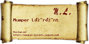 Mumper Lóránt névjegykártya