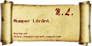 Mumper Lóránt névjegykártya