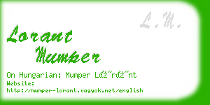 lorant mumper business card